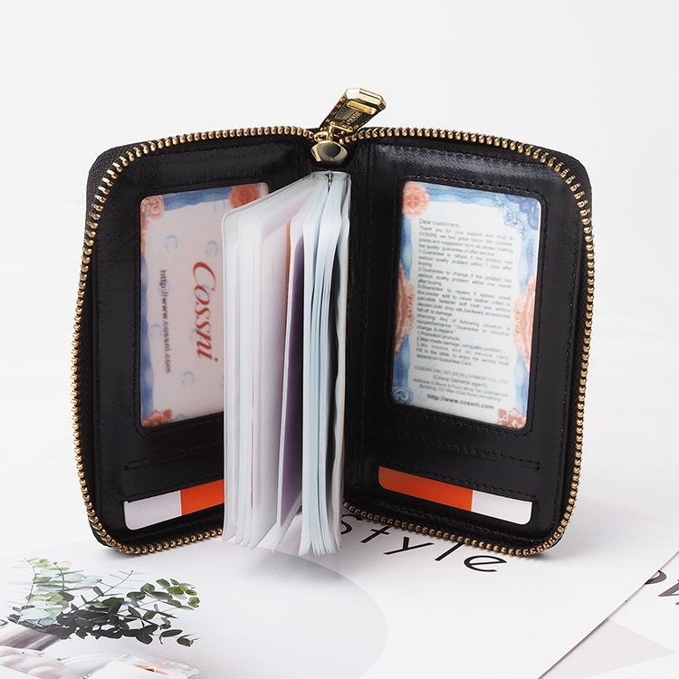 便携式大小皮革信用拉链卡夹ID名片钱包夹